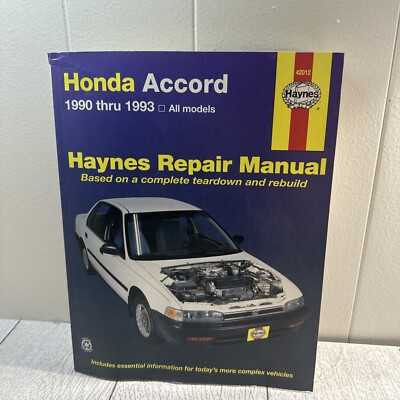 #ad Haynes Manuals Ser.: Honda Accord 1990 1993 by John Haynes 1994 Trade... $25.99