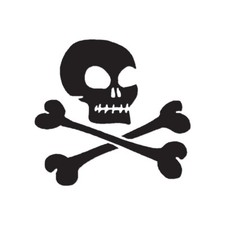 Skull Bones Pirate - Vinyl Decal Sticker - Multiple Color Sizes - ebn992