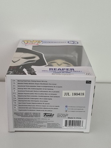 New Funko Pop! Games Action Figurine Black Overwatch 93 Reaper Vinyl Boxed - Picture 6 of 8