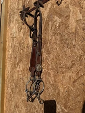 USED WESTERN BRIDLE WONDER BIT FANCY CODY LEATHER ONE EAR HEADSTALL