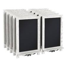 10 Pack 12" x 17" Tabletop or Wall Mount Magnetic Chalkboards - Whitewashed