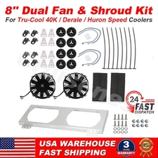 For Tru-Cool 40K Derale Huron 13-Row Transmission Cooler Dual Fan & Shroud Kit
