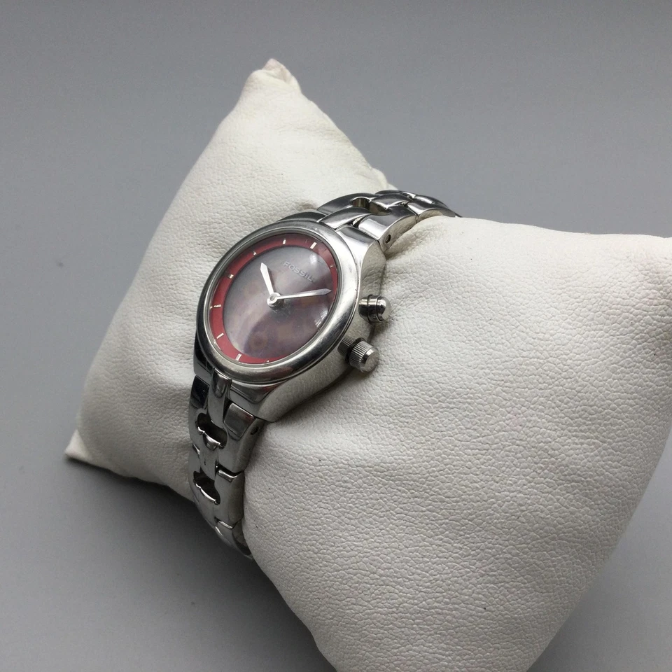 Reloj Fossil Big Tic Mujer 24mm Tono Plateado ES-9651 Círculo Batería Nueva 5.75" Foto 4 de 4