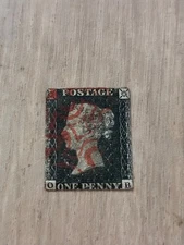 GB 1840 Used Penny Black Stamp OB Red Maltese Cross (30910)