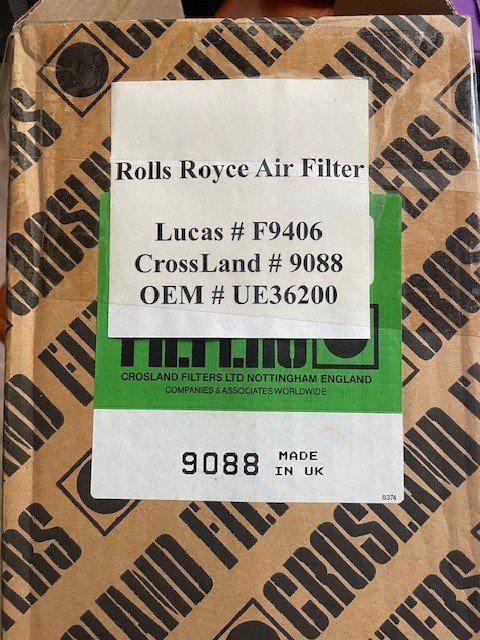 Rolls Royce Air Filter Crosland #9088 Lucas #F9406 OEM #UE36200  NEW OEM