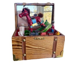 Musical Toy Chest Rocking Horse Rocks to tune Jingle Bell Jingle Bell Read*