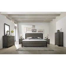 Roundhill Furniture Ioana 187 Queen 6-pc. Antiqued Grey Wood Grey Queen