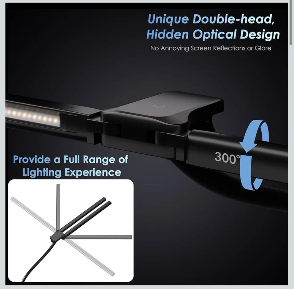 Desk Lamp with Clamp, 31.5" LED Desk Lamp for Home Office, 24W Gesture Sensing C - Image 4 of 4
