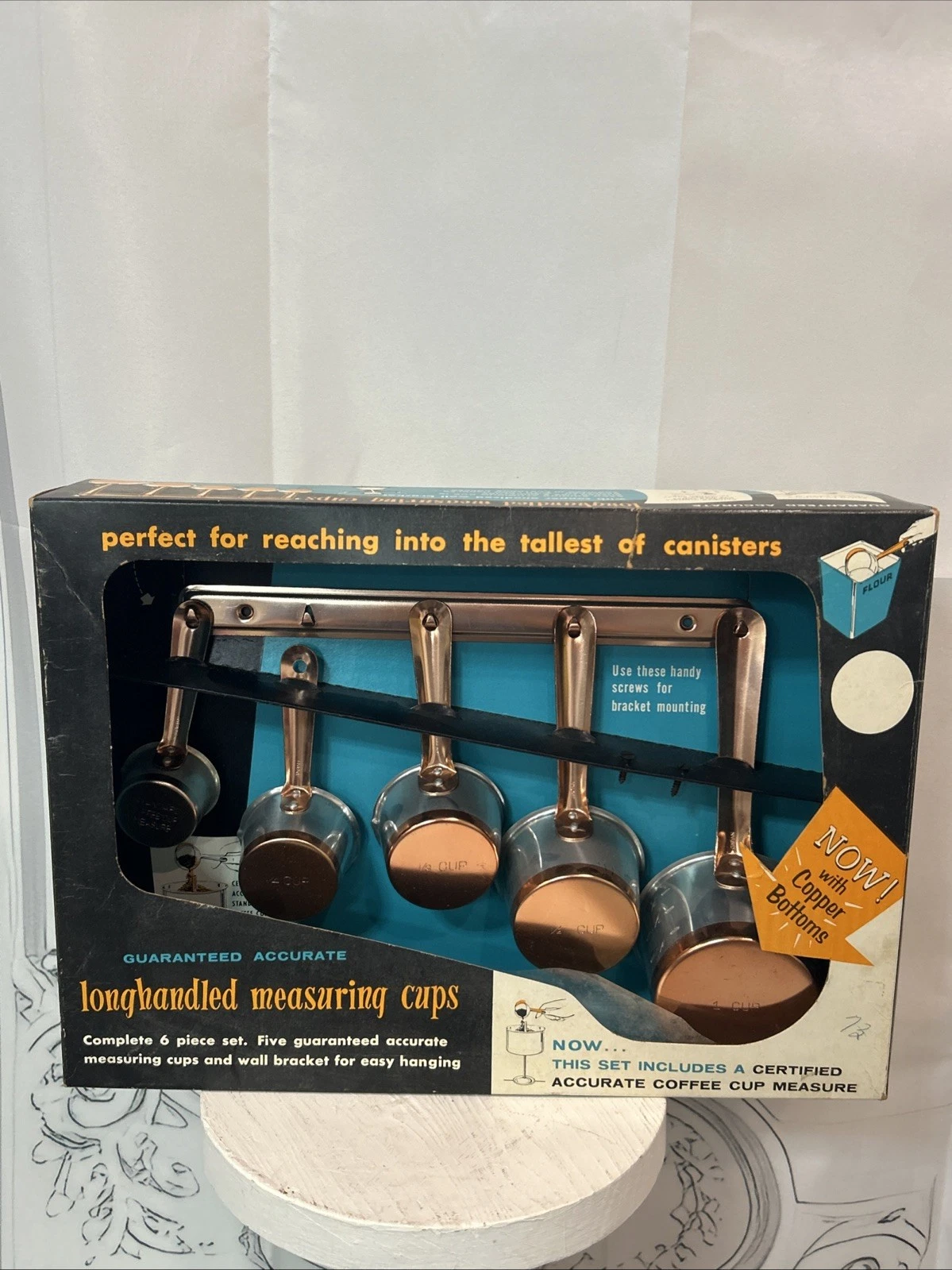 Copper Bottom Aluminum Long handles Measuring Cups NIB VINTAGE Japan/USA