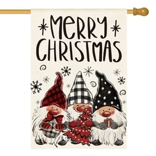 AVOIN colorlife Christmas Gnome House Flag 28x40 Inch Double Sided Outside, M...