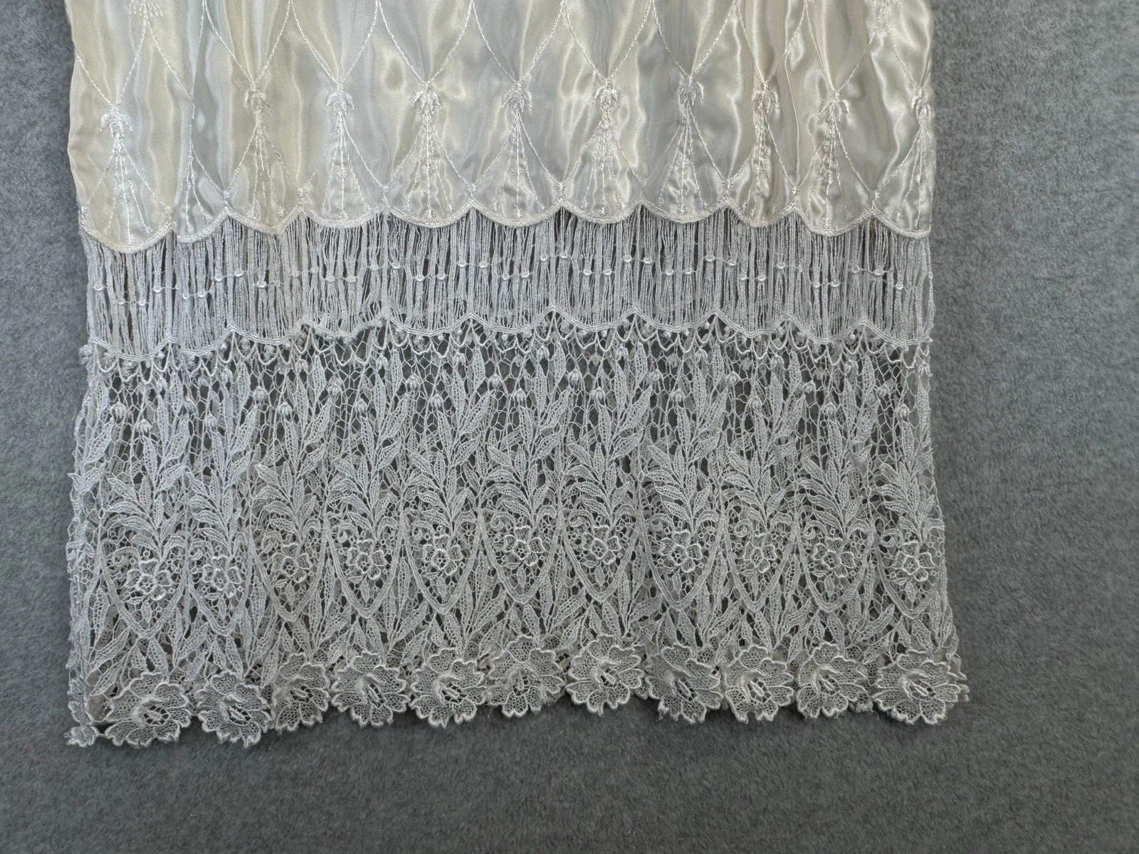 UNDERCOVER Abito slip vintage raro Victoria’s Secret avorio raso L flapper ragazza anni 90 lingerie