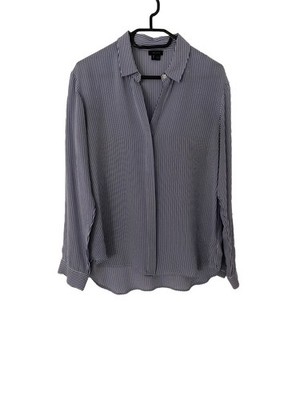 Damen Bluse THEORY Seide  blau-weiß gestreift Langarm Gr. M