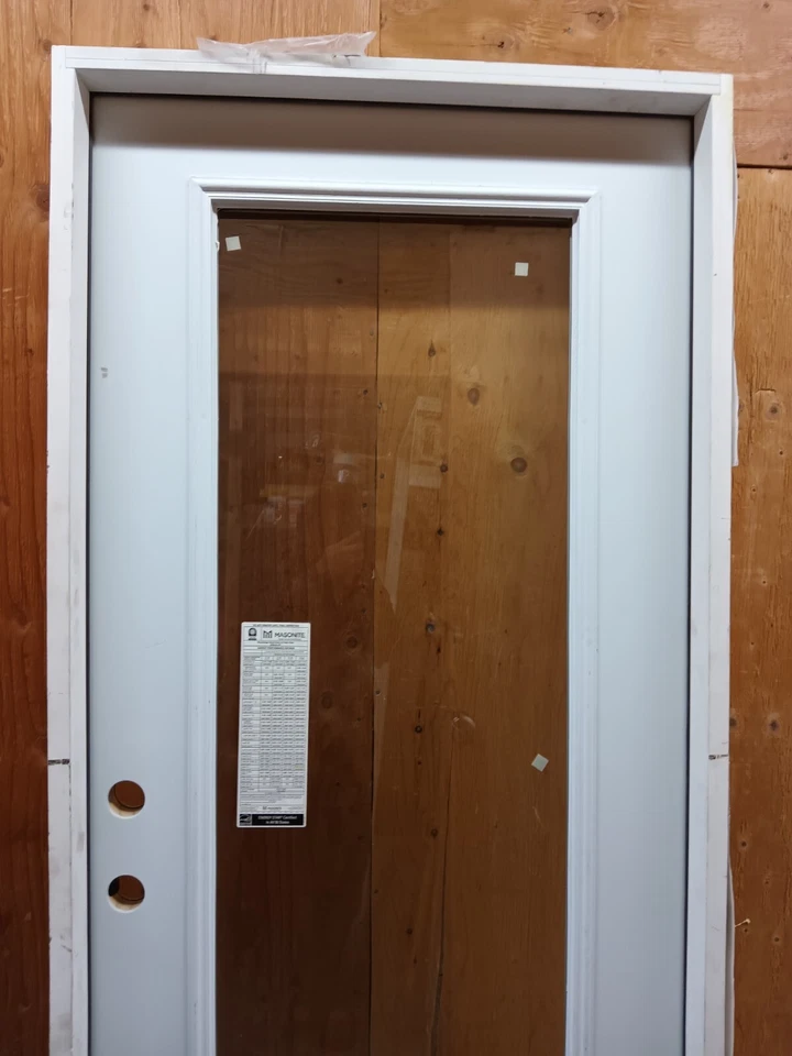 Puerta exterior delantera colgada de acero imprimado con inswing derecho Full Lite 36 x 80 pulgadas Foto 4 de 4