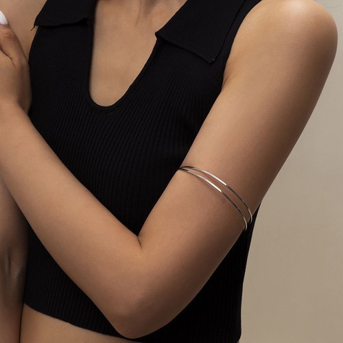 Adjustable Arm Bracelet Upper Arm Cuff Minimalist Bangle Tassel Armband Jewelry - Picture 9 of 14