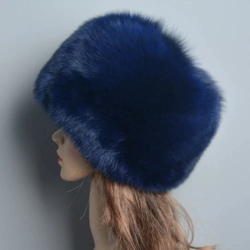 Natürliches Fuchspelz Damen Winter warm flauschig beliebt weiblich rund Mütze Echtfell Mützen - Bild 27 von 32