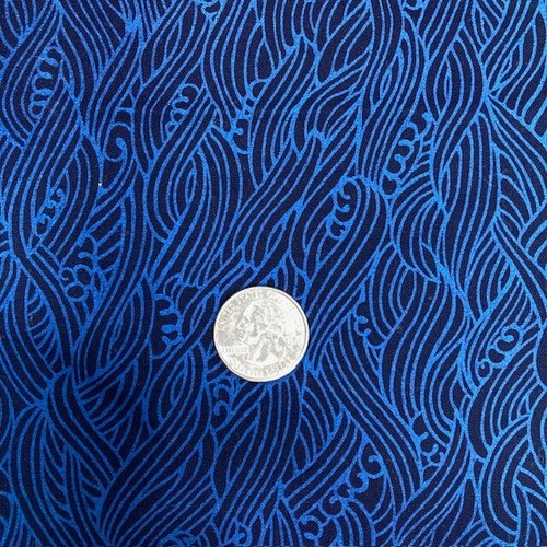 Braided Blue Waves on Blue 100% cotton American Classic Line 1 yard to sew - Picture 4 of 5