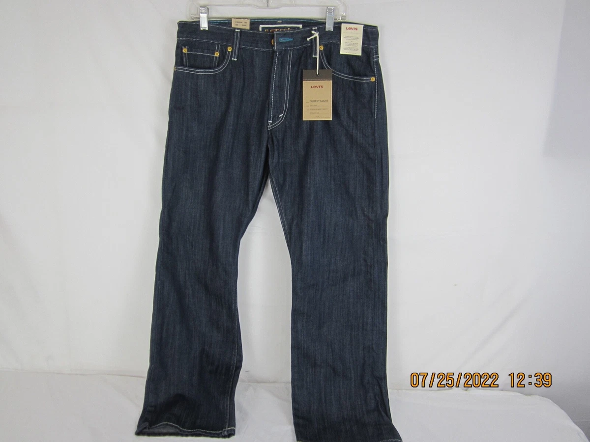 Levis 514 Mens Dark Wash Slim Straight Denim Jeans 36x30