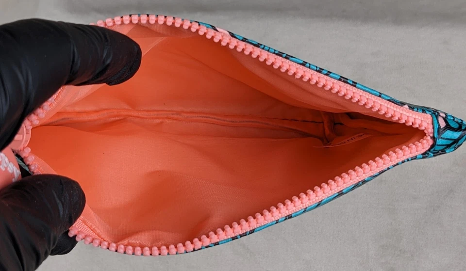 Ipsy Glam Makeup Bag Pink and Teal Leaves - Image 2 of 4