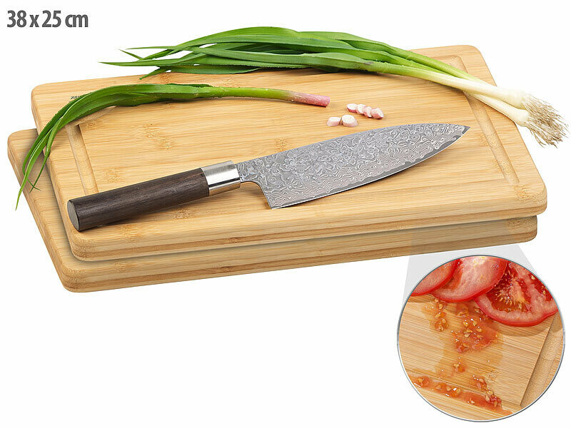 Planche à découper en bambou Rosenstein & Söhne anti-odeur et sans rayure pour légumes et viande