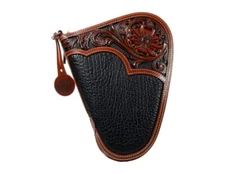 Nocona Western Gun Case Floral Tooled Padded Small Black N7600701