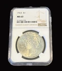 1923 $1 PEACE SILVER DOLLAR - CERTIFIED NGC MS-63