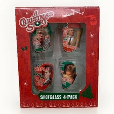 NEW A Christmas Story Shot Glass Set Of 4 Classic Holiday Movie Gift Set Present
