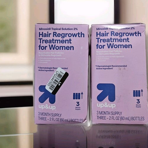 2 Up & Up Hair Regrowth Treatment for Women 3 MONTHS SUPPLY 7/26 6 Month Total