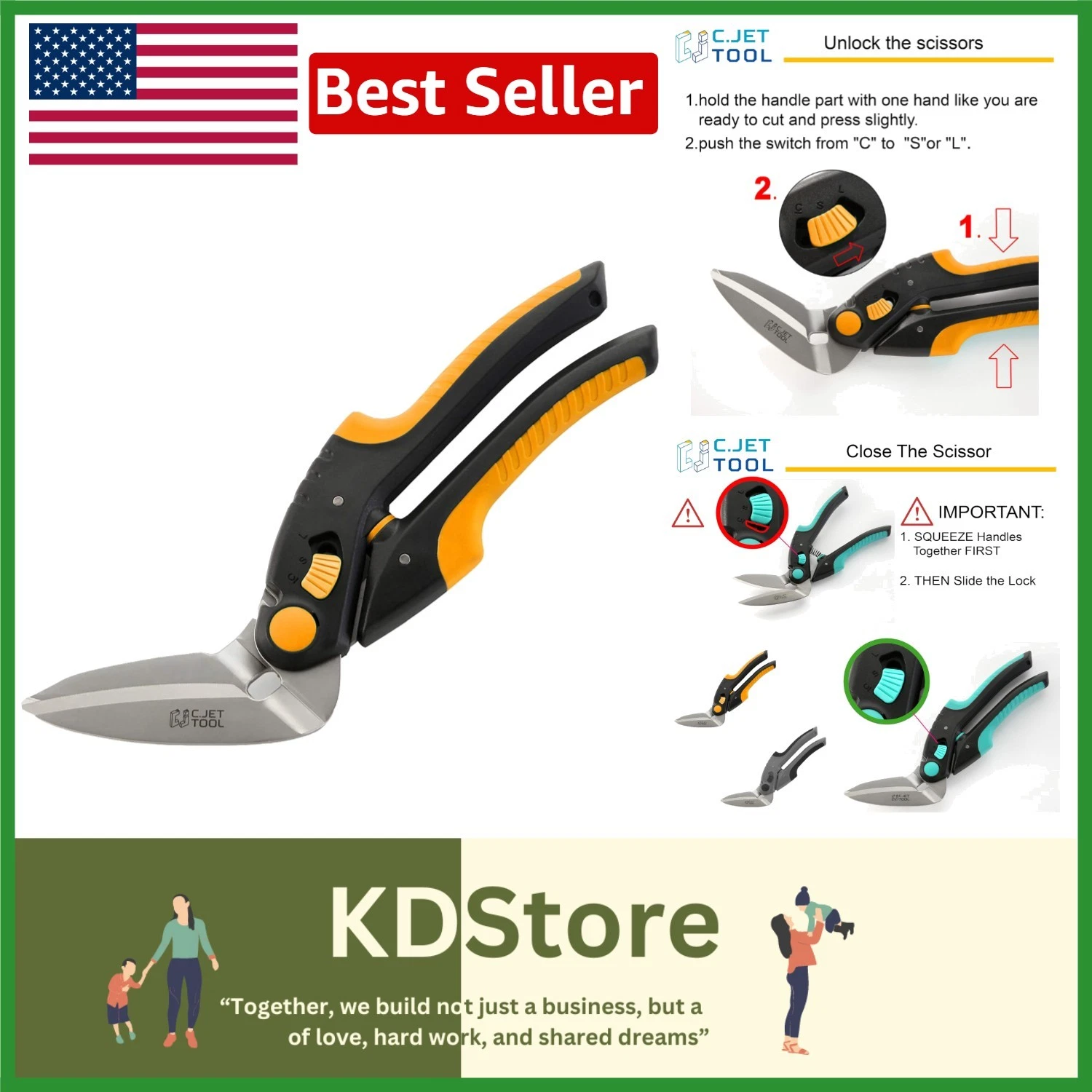 Ergonomic 10" Industrial Scissors - Versatile Tool for Gardening & Crafting