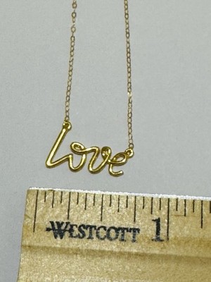 18k ''Liebe'' Halskette O Gliederkette 18 cm verstellbar (Echtgold nicht vergoldet).