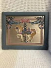 Vintage 1989 Hand Painted Tin Punched Horse Carousel Picture Signed Framed 16x13