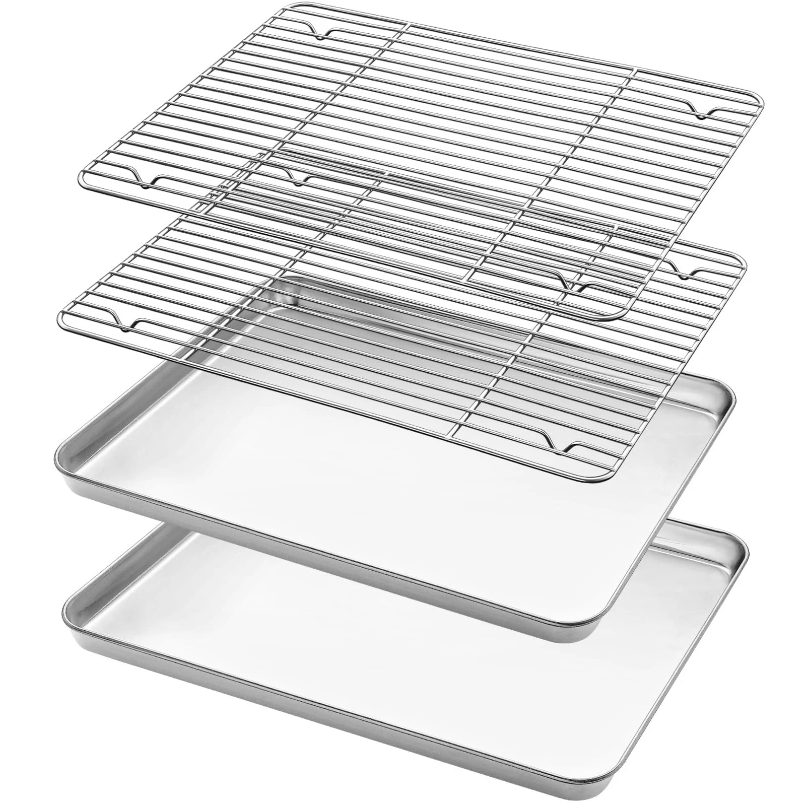 Stainless Steel Baking Sheets with Rack, Cookie Sheets and Nonstick Cooling R...