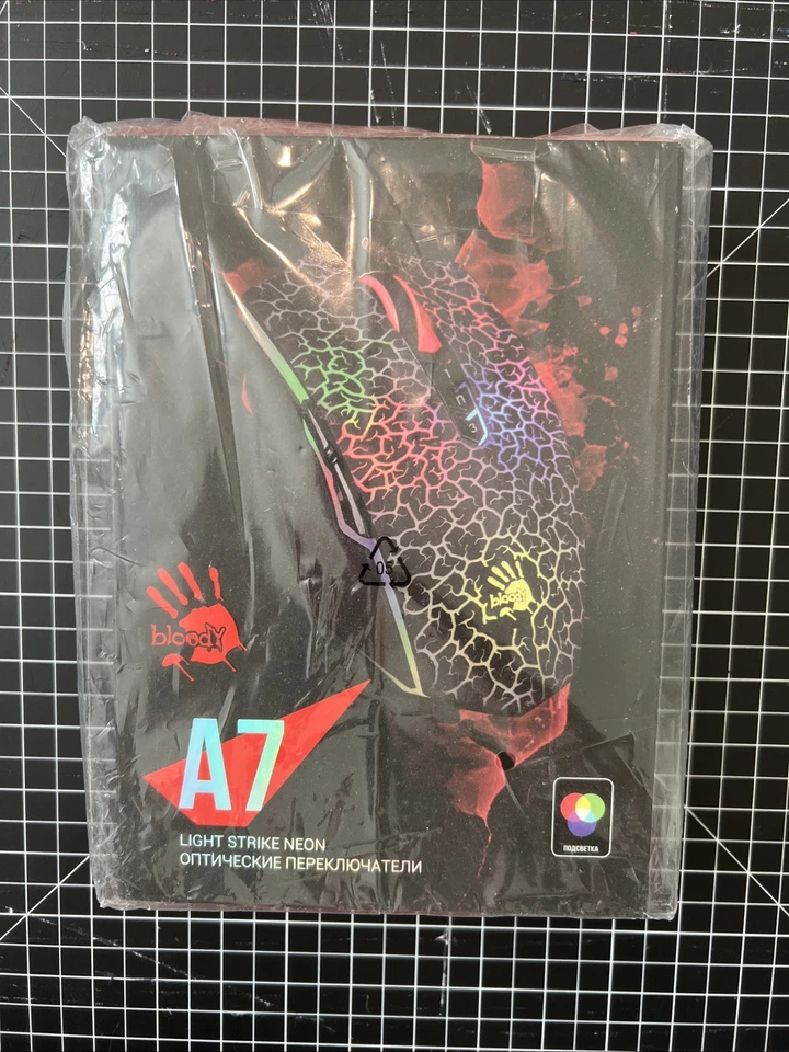 Bloody A7 Lightstrike Neon Drag-Clicking Gaming Mouse (New Sealed) - Image 2 of 4