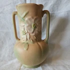 Vintage 1930's Weller Pottery Wild Rose Dogwood Vase Matte beige Vase 9.5" Tall