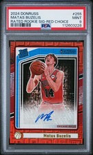 2024 PANINI DONRUSS RATED ROOKIE SIGNATURE-RED CHOICE MATAS BUZELIS 61/99 PSA 9