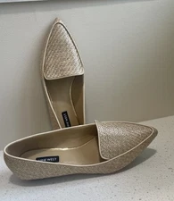 Women’s Nine West Classic Beige Raffia Pointed Toe Shoe Size 9M NWT