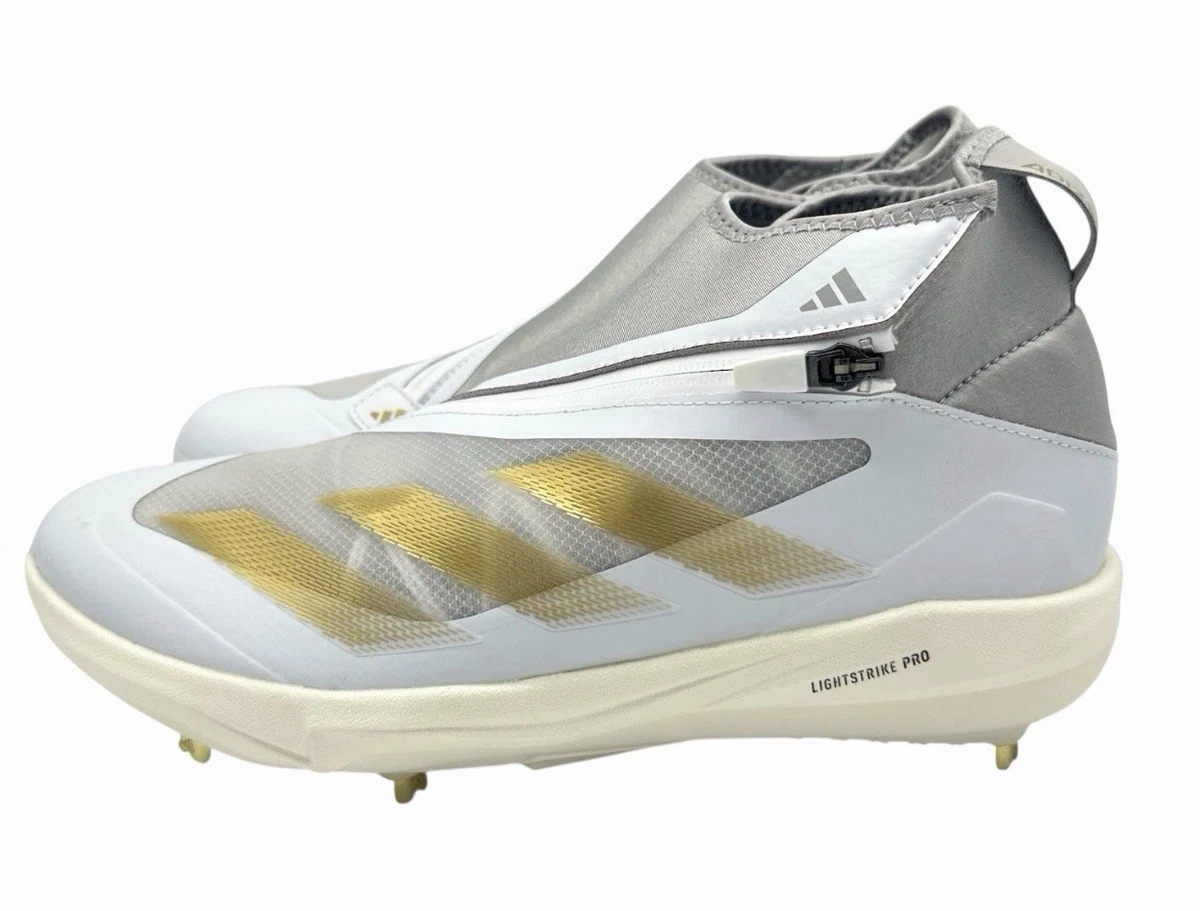 Adidas Adizero Impact+ BSB Men\'s Baseball Cleats White Gray Gold Size 11.5 Adidas Adizero Impact+ BSB Men main image 3