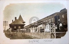 1907 CNO & TP Railway Station Dayton TN Locomotive RPPC Photo Postcard COPY