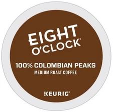 Eight O'Clock Coffee Colombian Peaks K-Cup Pods, Medium Roast, 120 Count