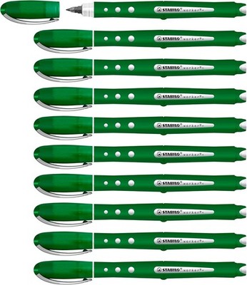 STABILO Tintenroller worker+ colorful Medium 10er Pack Grün 0,5mm Schreibstift