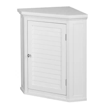 Teamson Home Glancy Removable Corner Wall Cabinet with Adjustable Shelf, White