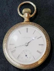 Antique Elgin 18s Model 5 Pocket Watch Gold PlatedCase