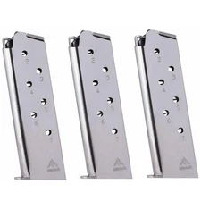 Mecgar 1911 Full Size .45 ACP Magazine 7 Round Nickel Finish 3 Pack  MGCG4507N