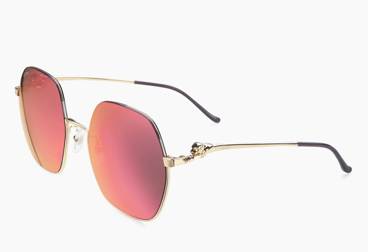 Cartier 58mm Panthère de Cartier Hexagonal Sunglasses. New Full Kit. Msrp $1295 CARTIER EYEWEAR Panthère de Cartier rimless hexagon-frame  main image 4