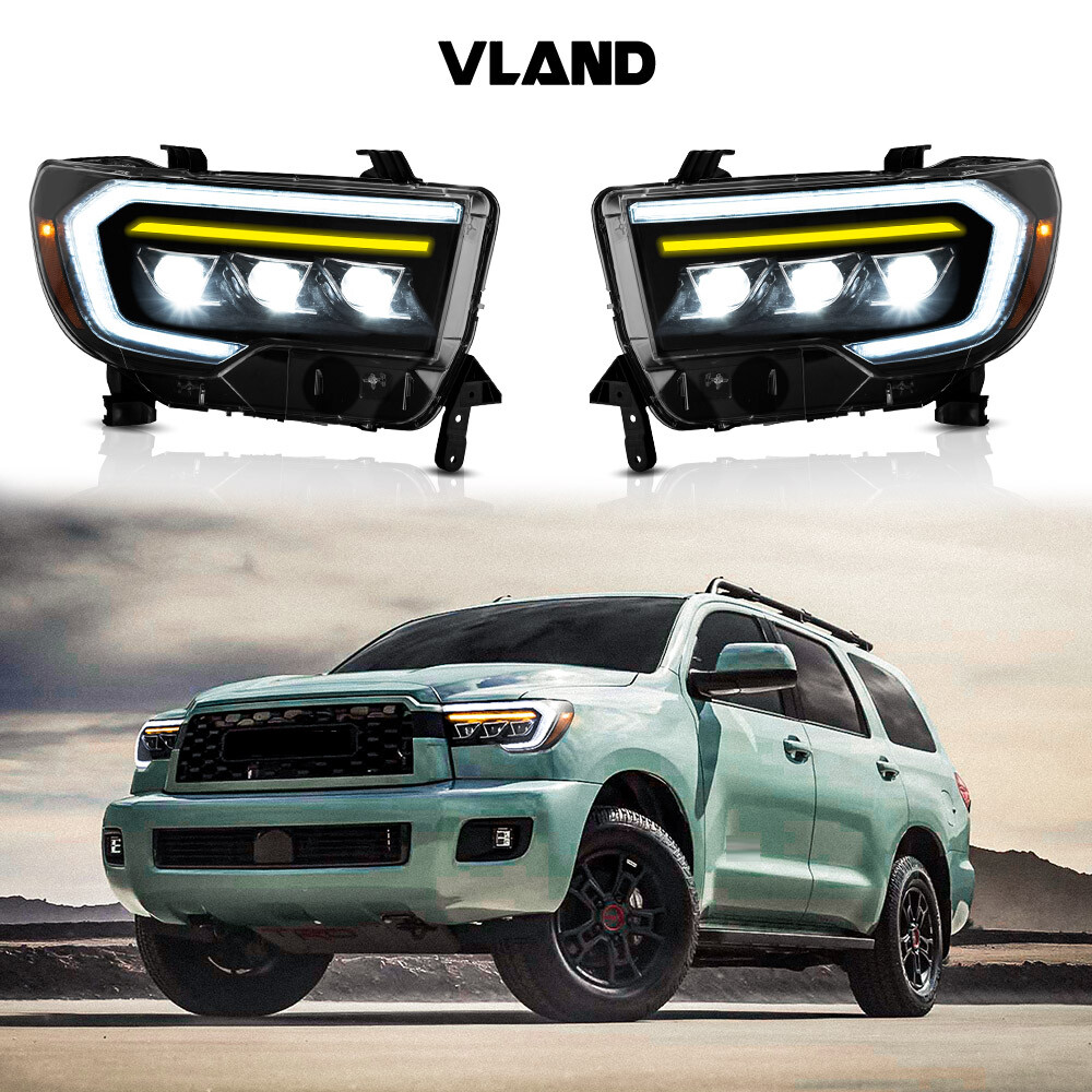 Full Led Headlights For 2007-2013 Toyota Tundra / 2008-2021