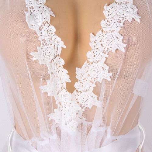 Sexy Netz-Dessous Nachtkleid Nachthemd Nachtmantel lange Nachtwäsche für Damen - Bild 5 von 10