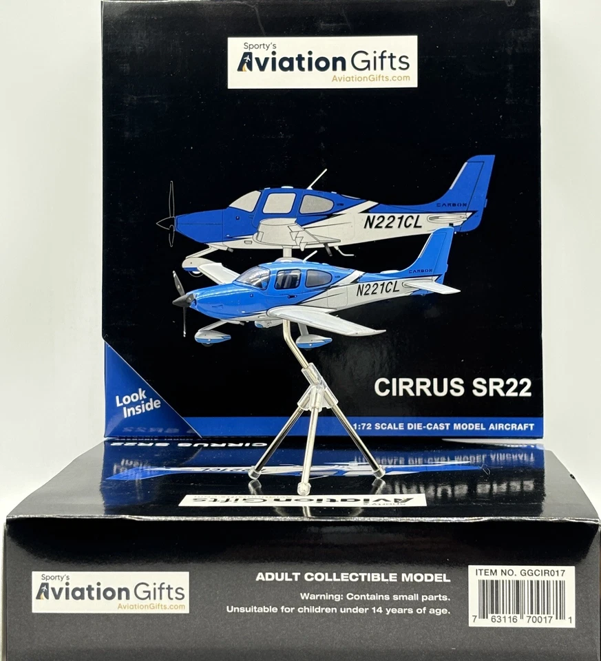 CIRRUS SR22T-GTS G6 CARBON 1:72 Scale GeminiJets GGCIR017 Diecast With Stand - Image 4 of 4