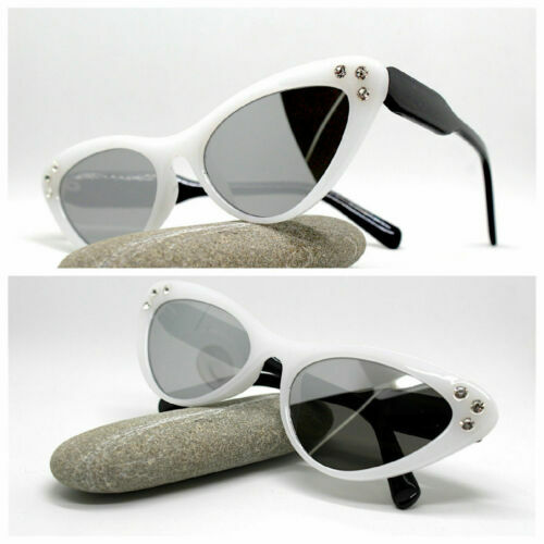 RARE NEW Genuine VERSACE Medusa Black Cat-Eye Grey Lens  display picture 3