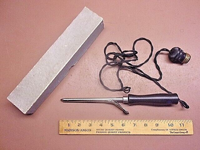 Antique REX ELECTRIC 110 VOLT CURLING IRON w/SOCKET PLUG-IN Original Box  LQQK!