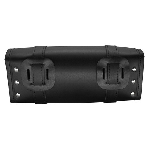 Motorrad Toolbag Werkzeug Leder Lenker Rolle Chopper Tasche Schwarz - Bild 6 von 12
