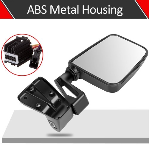 LH+RH Pair Set Side Front Door Manual View Mirrors For 1987-2002 Jeep Wrangler - Picture 3 of 9
